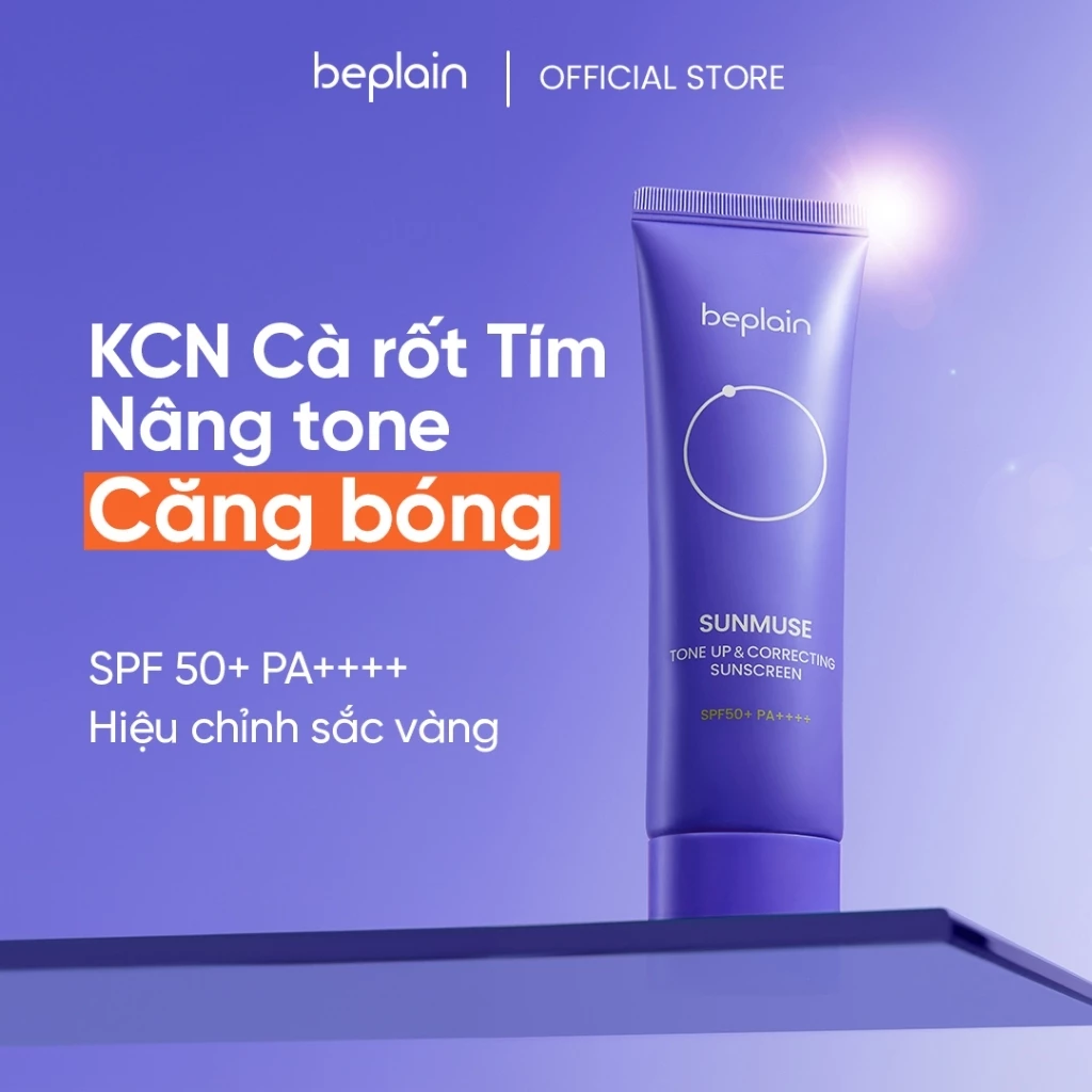 [BEPLAIN X KOL] Kem chống nắng BEPLAIN Sunmuse lai Vật Lý & Hoá Học Nâng Tone & Hiệu chỉnh da SPF 50+ PA++++ 50ml