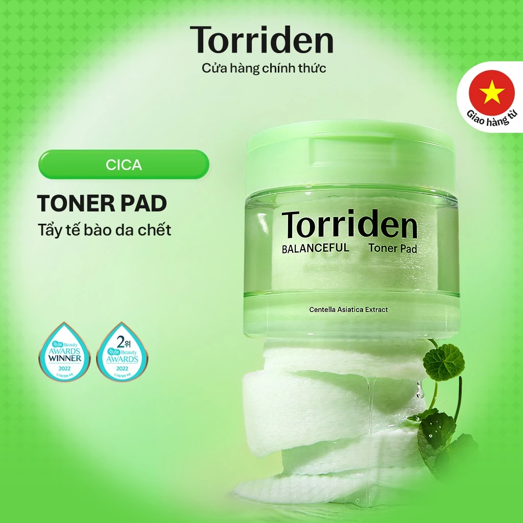 [Torriden Chính hãng] Toner Pad hàng ngày BALANCEFUL CICA, 180ml, 60 miếng, Toner Pad