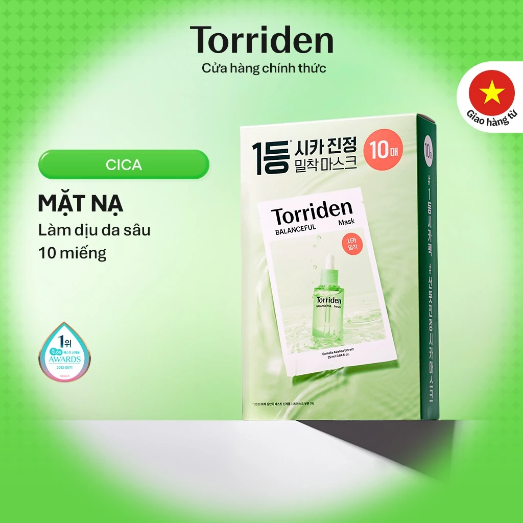 [Torriden Chính hãng] Mặt nạ giấy BALANCEFUL CICA, 10 miếng, Mask