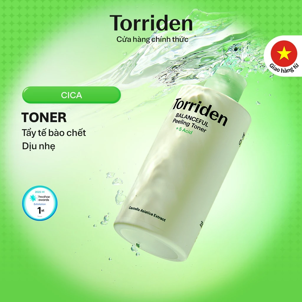 [Torriden Chính hãng] Toner tẩy da chết BALANCEFUL CICA 250ml, Toner