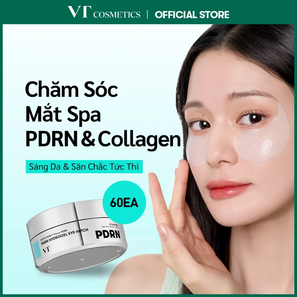 [VT] Miếng dán mắt PDRN Hydrogel 60 miếng – Giảm thâm quầng, bọng mắt, chống nhăn, cấp ẩm [Flagship chính thức]