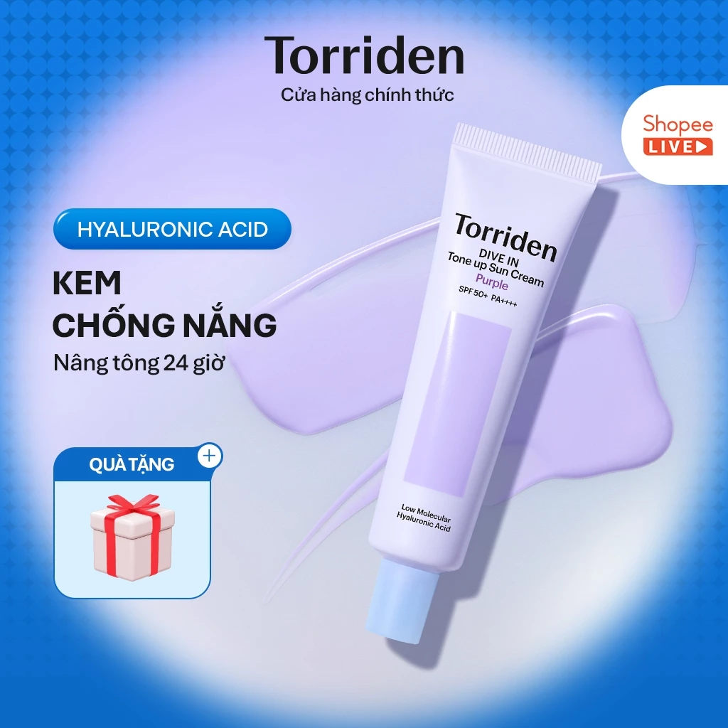 [Torriden Live] Kem chống nắng tím nâng tông da DIVE-IN, Sunscreen [TẶNG SỮA RỬA MẶT MINI]