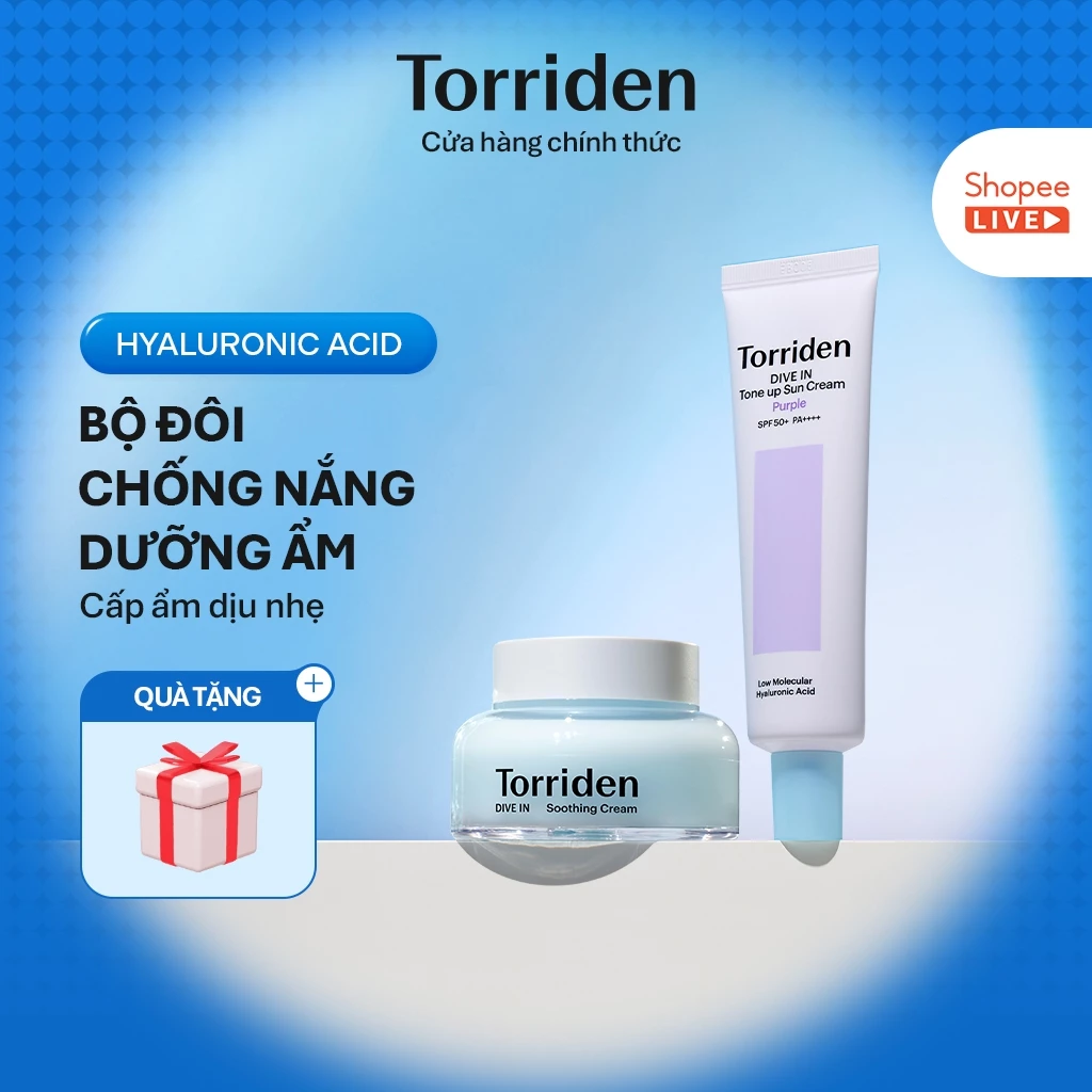 [Torriden Live] Combo DIVE-IN - Kem chống nắng tím nâng tông da + Kem làm dịu da [TẶNG 01 MIẾNG MẶT NẠ DIVE-IN]