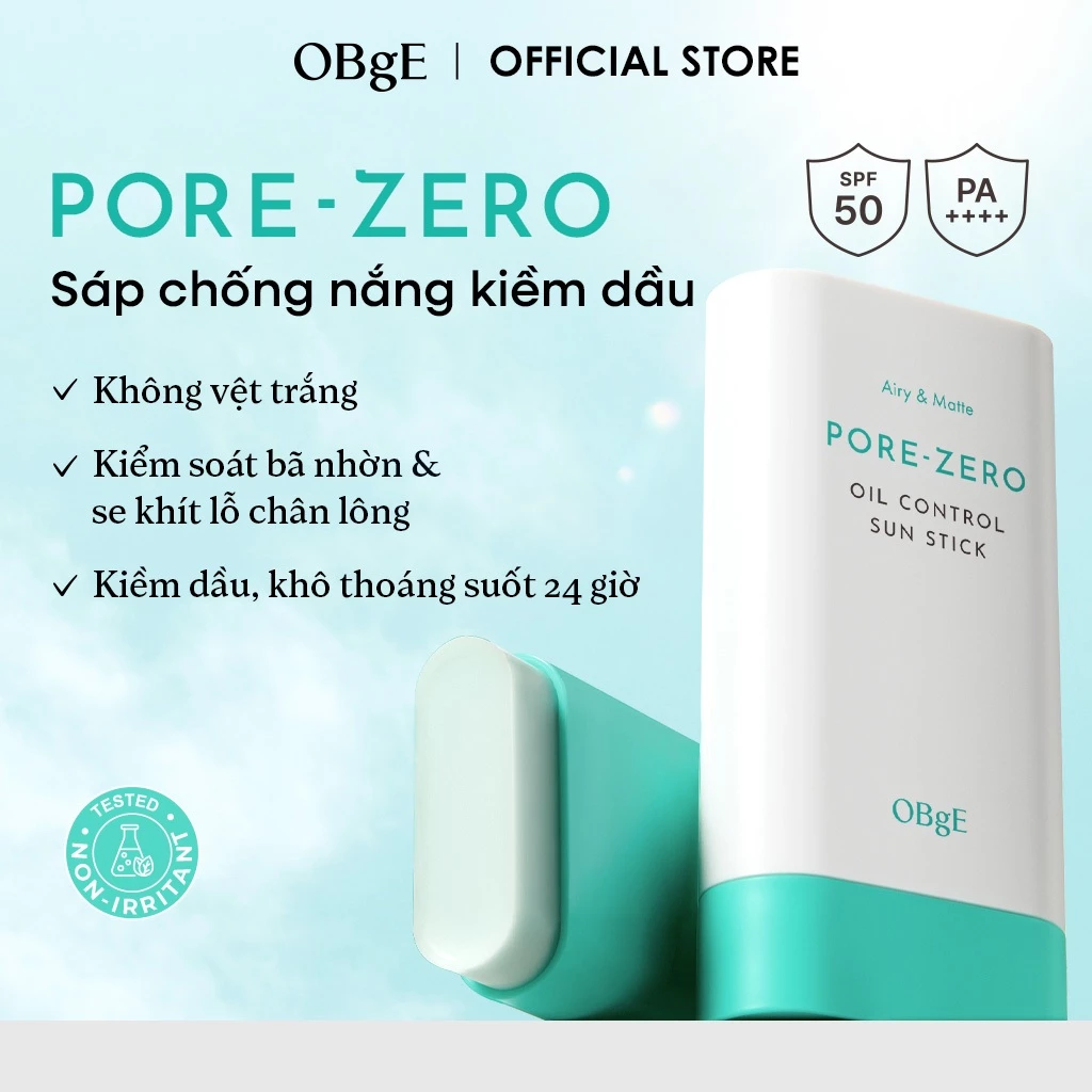 [OBgE Chính hãng] [OBgE Chính Hãng] Sáp Chống Nắng Pore Zero Sun Stick 18g Kiềm Dầu Làm Mịn Da Che Phủ Lỗ Chân Lông