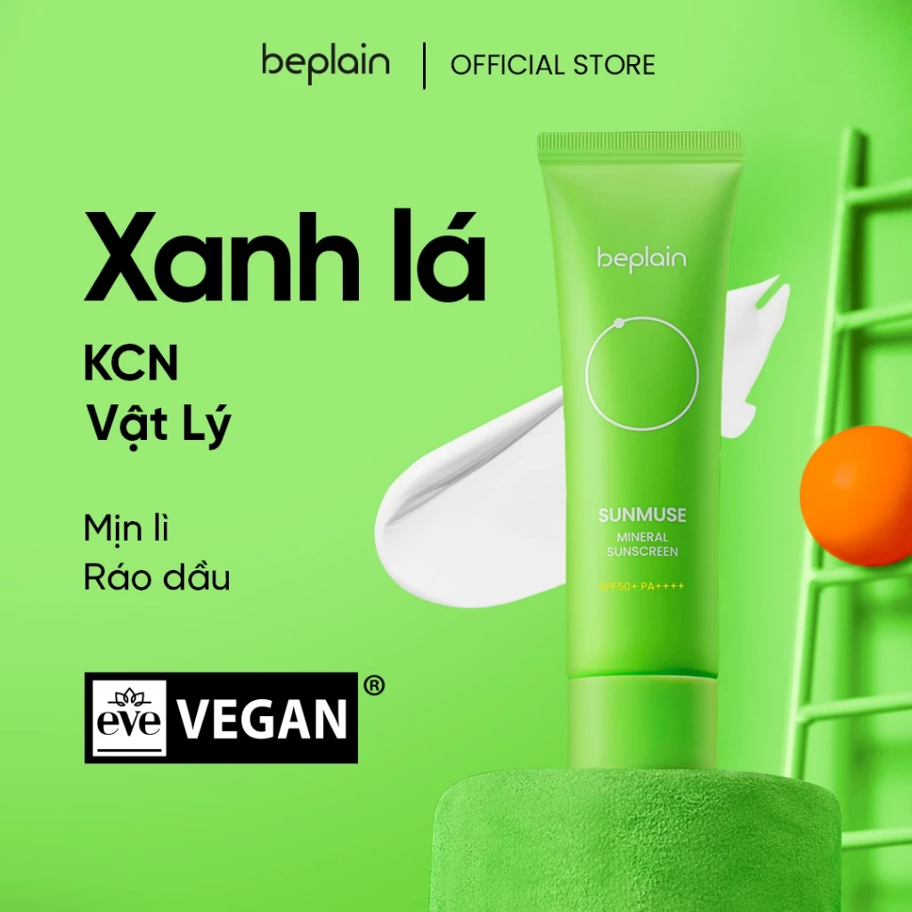 [Beplain X Hannah Olala] Kem chống nắng BEPLAIN Sunmuse Mineral vật lý nâng tone nhẹ nhàng SPF 50+ PA++++ 50ml