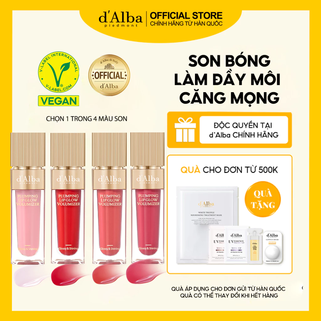 [d'Alba Official] Son bóng làm đầy môi Plumping Lip Glow Volumizer 5ml