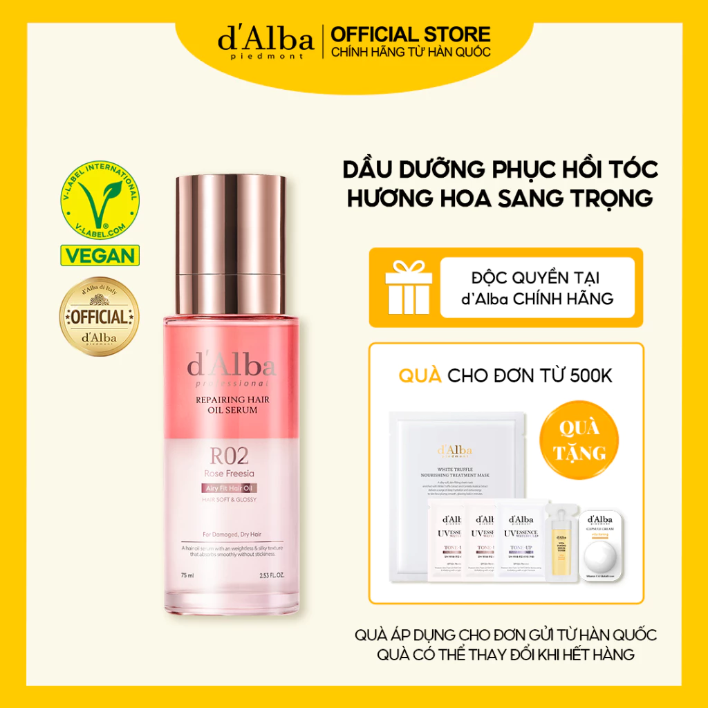 [d'Alba Official ] Dầu dưỡng phục hồi tóc hương hoa sang trọng (75ml)