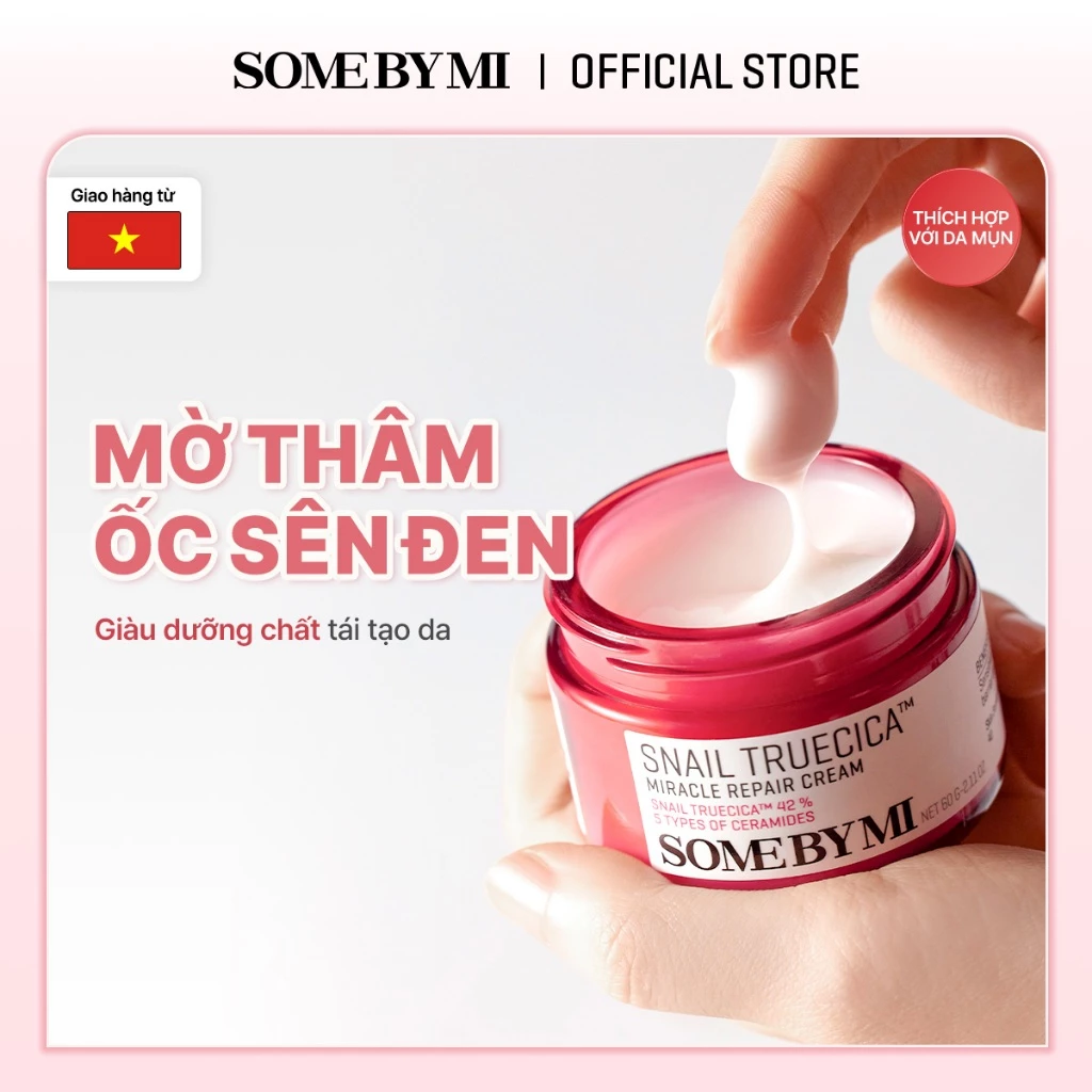 [SOMEBYMI] Kem dưỡng Ốc sên Rau má Snail Truecica Miracle Repair Cream 50ml