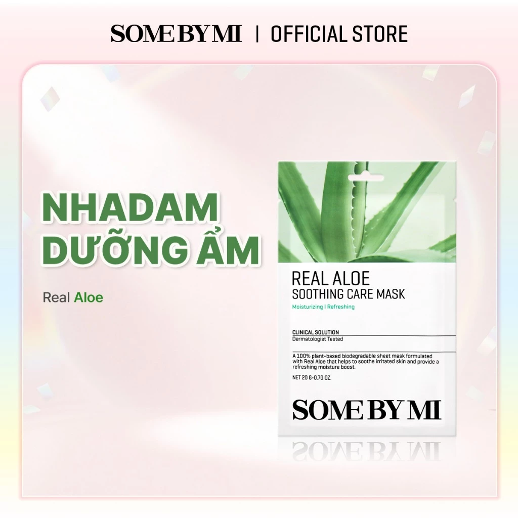 Mặt Nạ Nha Đam Làm Dịu Da Nhạy Cảm Some By Mi Real Aloe Soothing Care Mask 10 Miếng