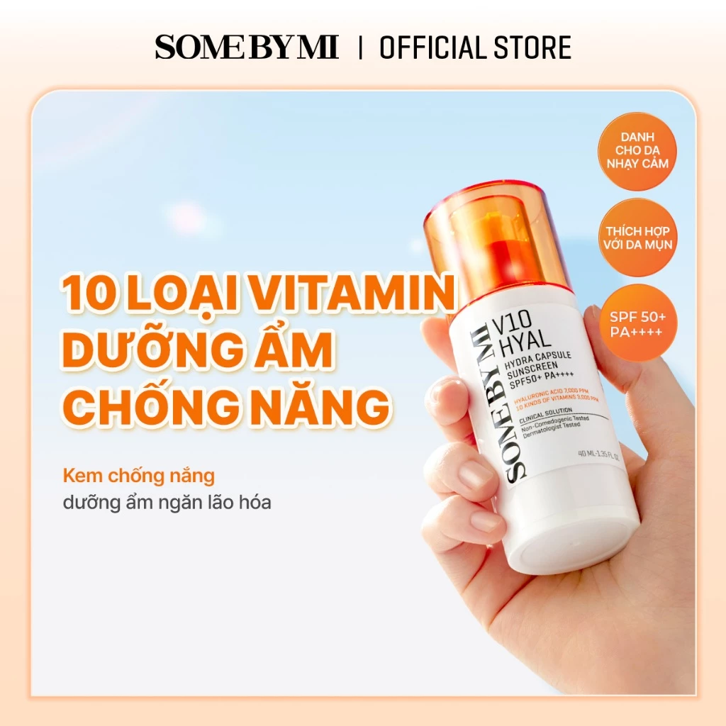 [SOMEBYMI] Kem Chống Nắng V10 HYAL Hydra Capsule 40ml Dưỡng Ẩm & Ngừa Lão Hóa_ Hyal Hrdra Capsule Sunscreen