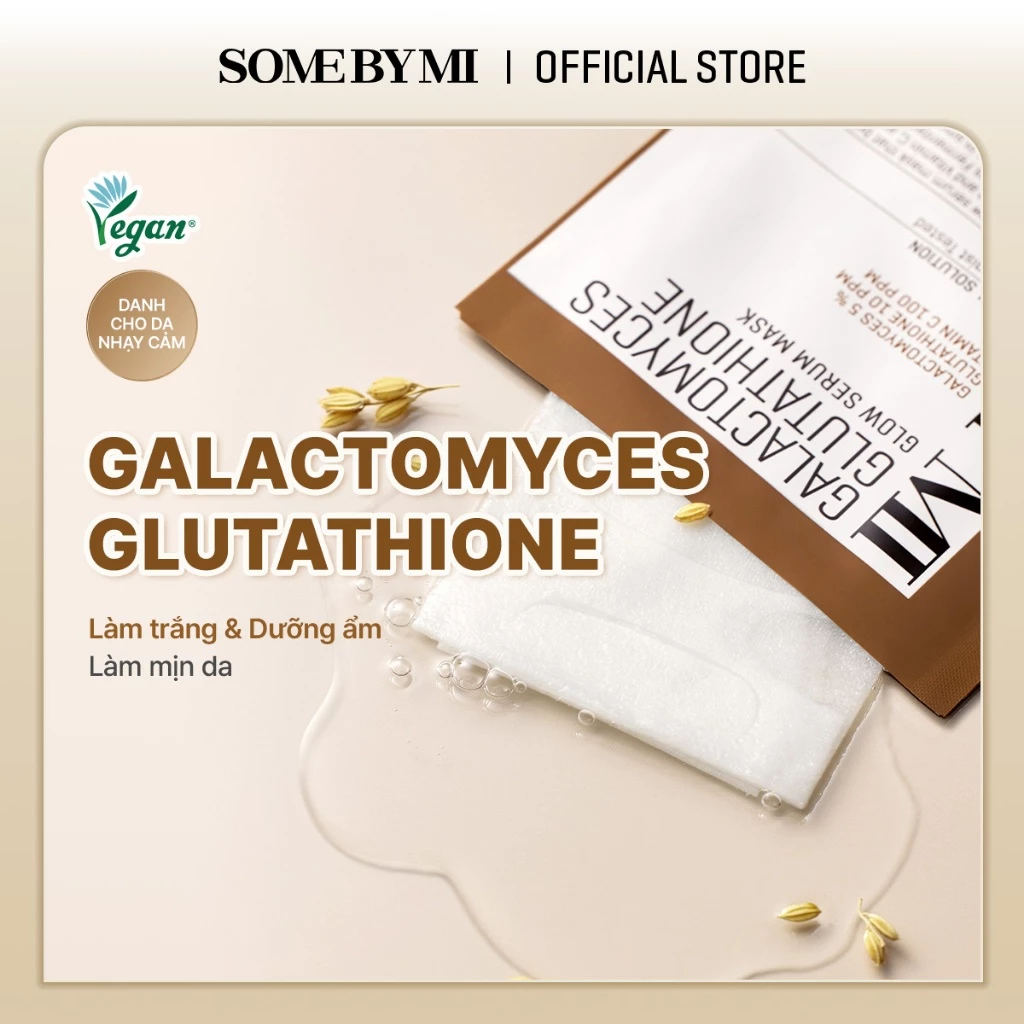 [SOMEBYMI] Mặt nạ dưỡng trắng Galactomyces Glutathione Serum Mask 10 miếng