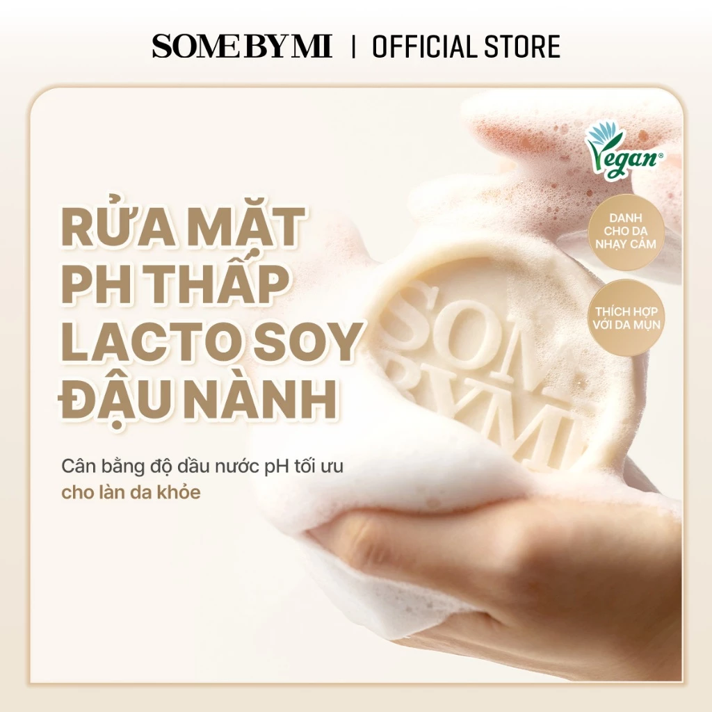 [SOMEBYMI] Xà phòng rửa mặt đậu nành LACTO SOY LOW pH MORNING CLEANSING BAR 90G
