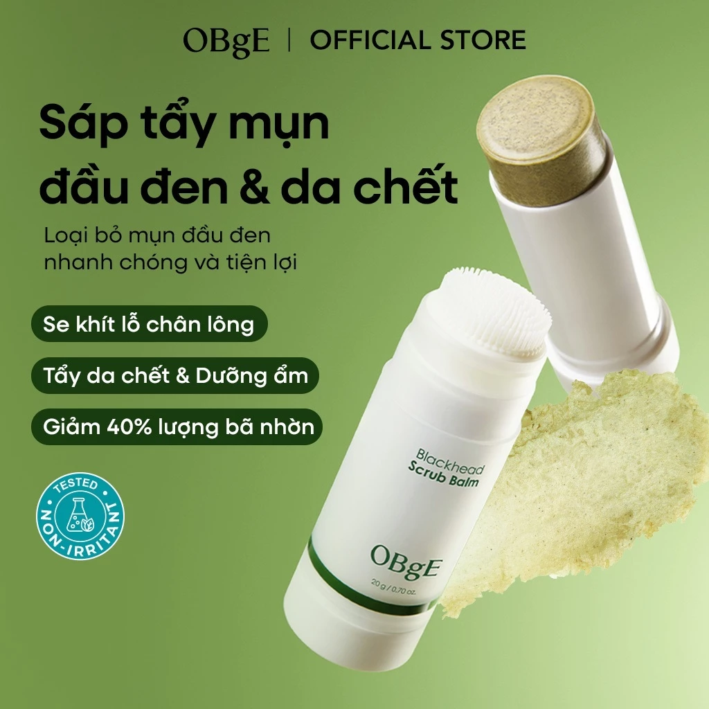 [OBgE Chính Hãng] Sáp Tẩy Tế Bào Chết Mụn Đầu Đen 20g, Làm sạch mụn đầu đen, Tẩy da chết dịu nhẹ