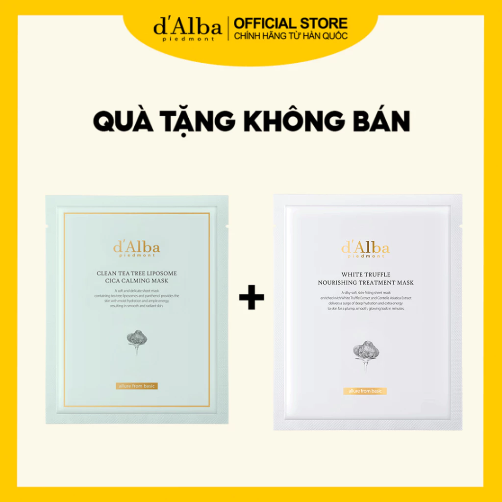 [d 'Alba] Quà tặng khi mua – mặt nạ trà d 'Alba + Mặt nạ dưỡng ẩm làm trắng 1ea (Không bán)