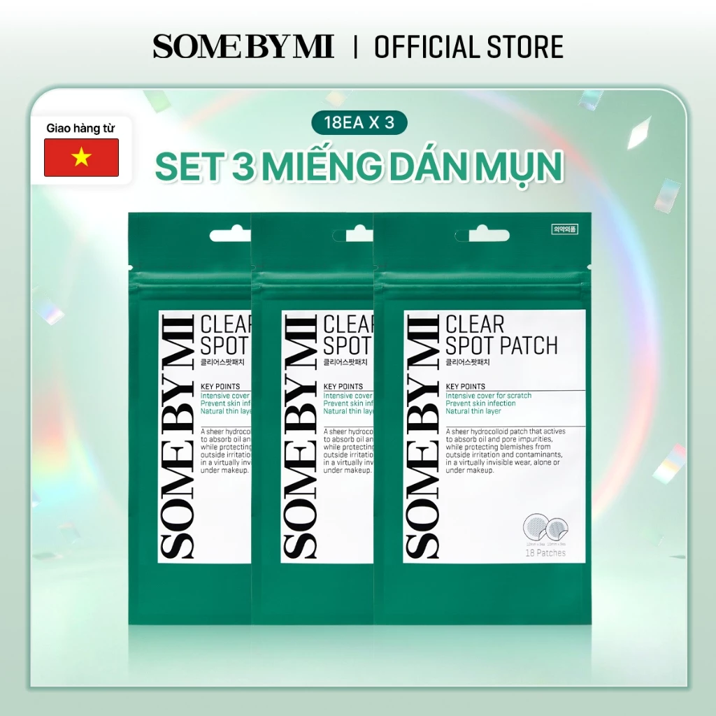 [SOMEBYMI] Miếng Dán Mụn 30 Days Miracle Clear Spot Patch, Set 3 gói