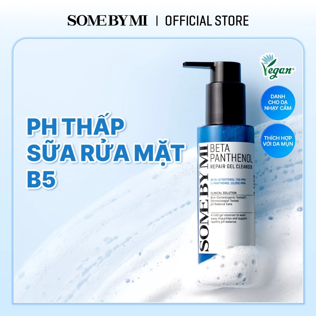 [SOMEBYMI] Sữa rửa mặt pH thấp phục hồi da B5 HYDRA Repair Gel Cleanser 120ml
