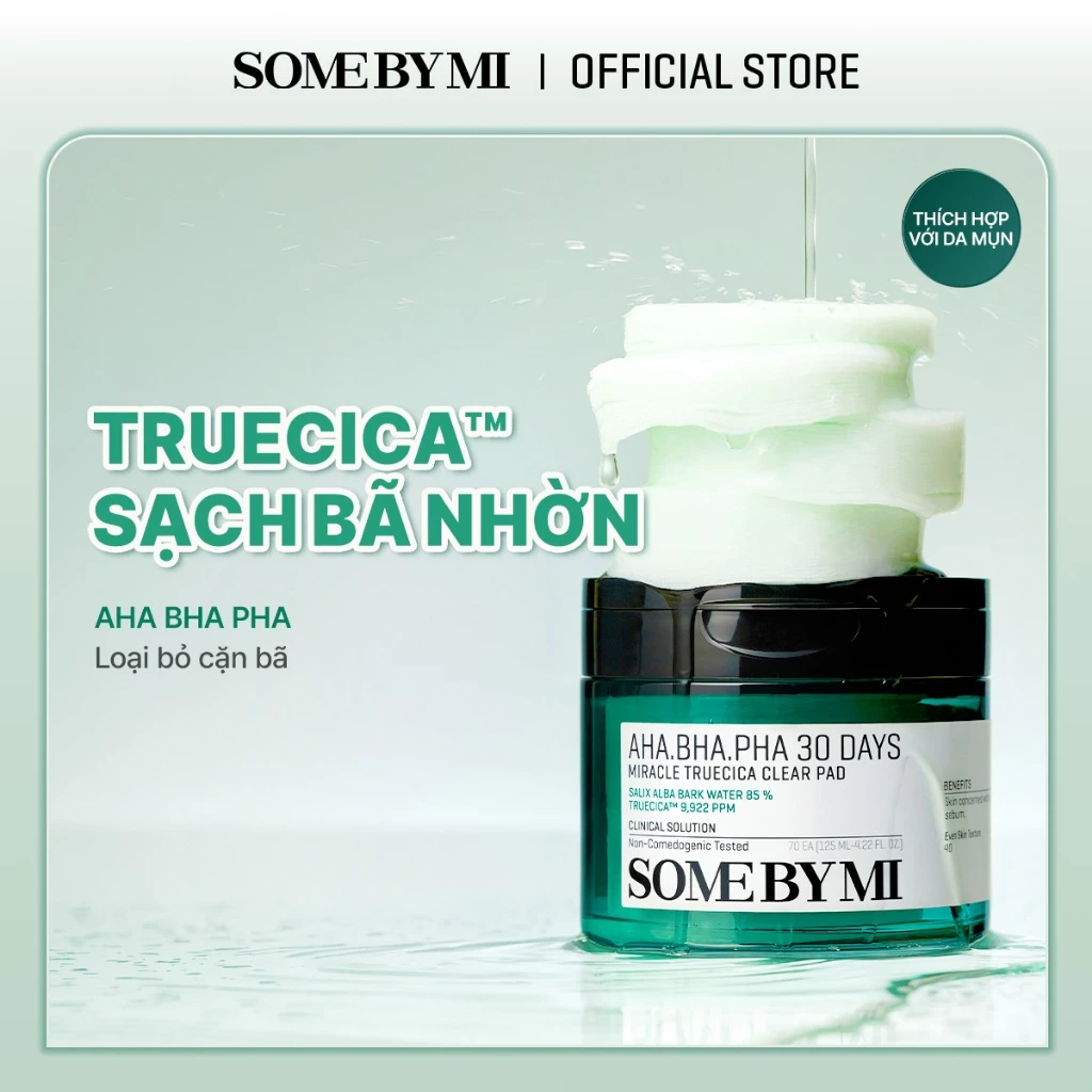 [SOMEBYMI] Hộp 70 miếng bông tẩy tế bào chết AHA-BHA-PHA 30 Days Miracle Truecica loại bỏ bụi bẩn hiệu quả