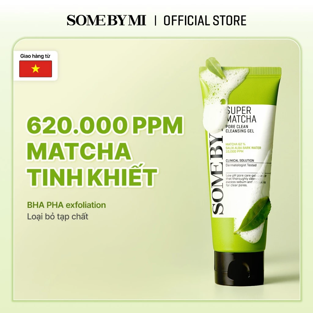 [SOMEBYMI] Sữa Rửa Mặt Trà Xanh Làm Sạch Lỗ Chân Lông 100ml_ Super Matcha Cleansing Gel