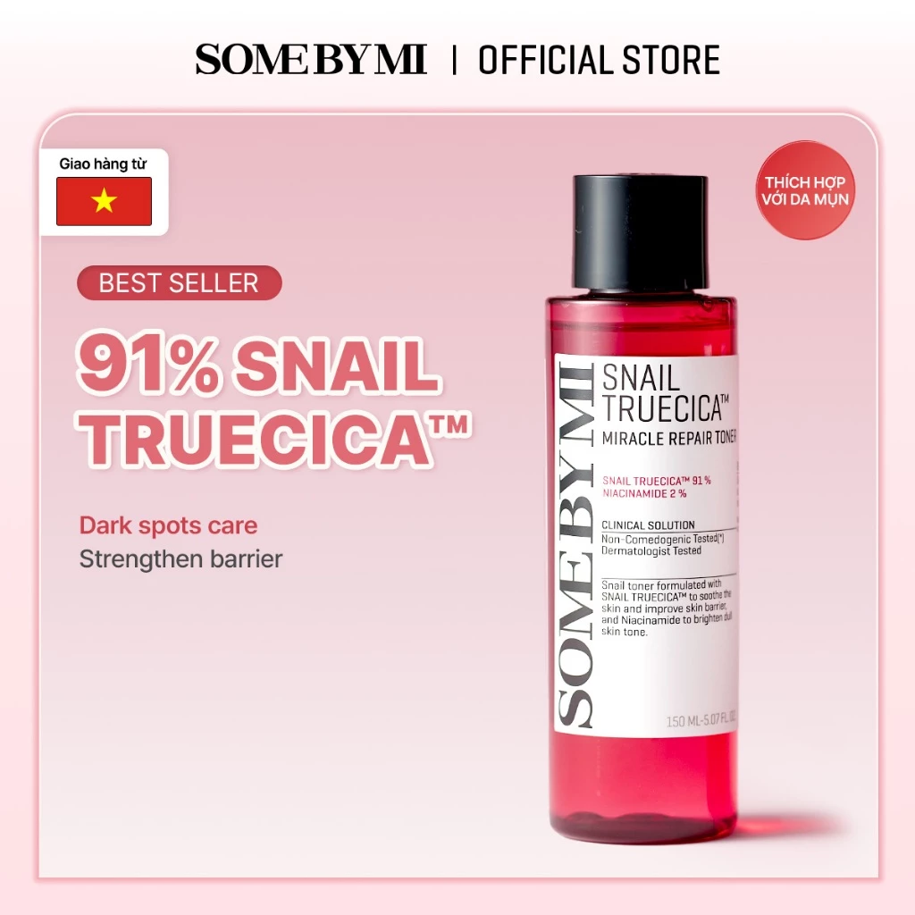 Nước cân bằng da chiết xuất ốc sên SOMEBYMI Snail TrueCica Miracle Repair Toner 150ml