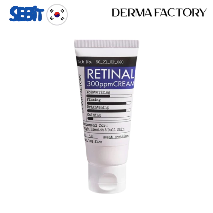 ✨ Hàng chính hãng từ Hàn Quốc! Derma Factory Retinal 300ppm Cream｜Chống nhăn & Làm sáng da ✨