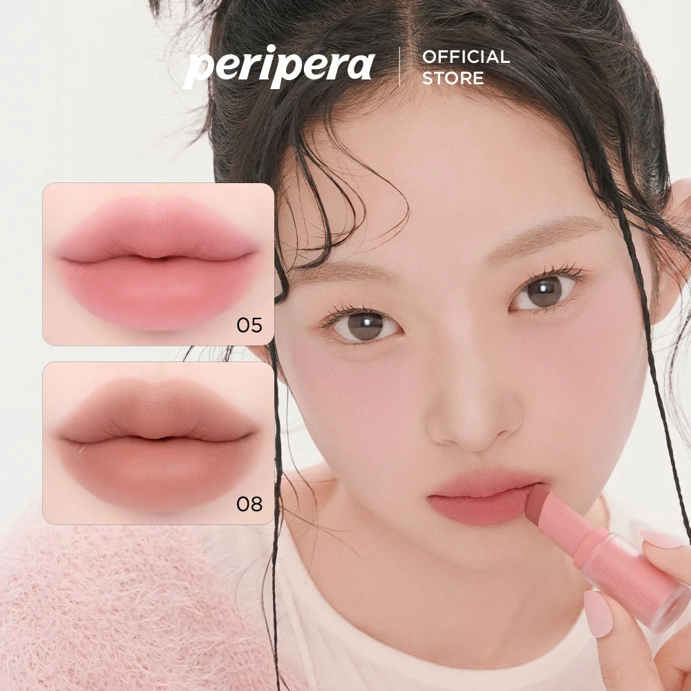 [PERIPERA]⭐ MOOD BLUR BALM STICK - Son dưỡng môi họa tiết nhung, 9 màu, 3,5g