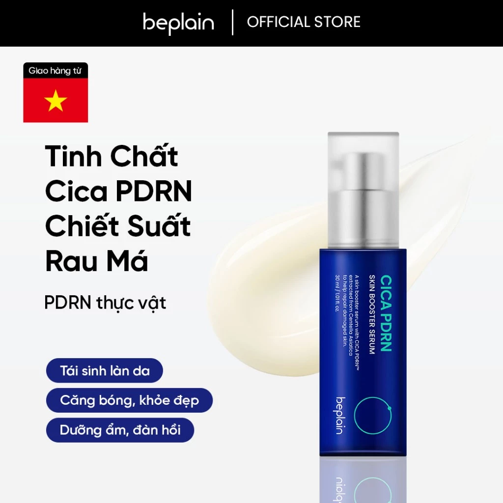 [Beplain Chính Hãng] Tinh chất BEPLAIN PDRN Rau Má phục hồi & tái sinh tổn thương cho da trẻ hoá, cấp ẩm & căng bóng Cica PDRN Skin Booster Serum 30ml