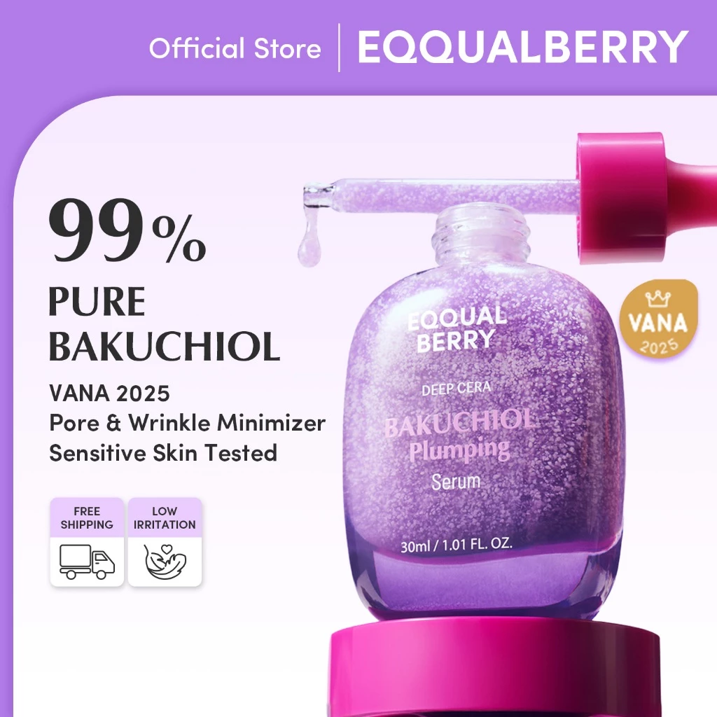 [EQQUALBERRY Official] Serum Bakuchiol 30ml - Giảm Nếp Nhăn, Se Khít Lỗ Chân Lông, Săn Chắc Da (Thay Thế Retinol)