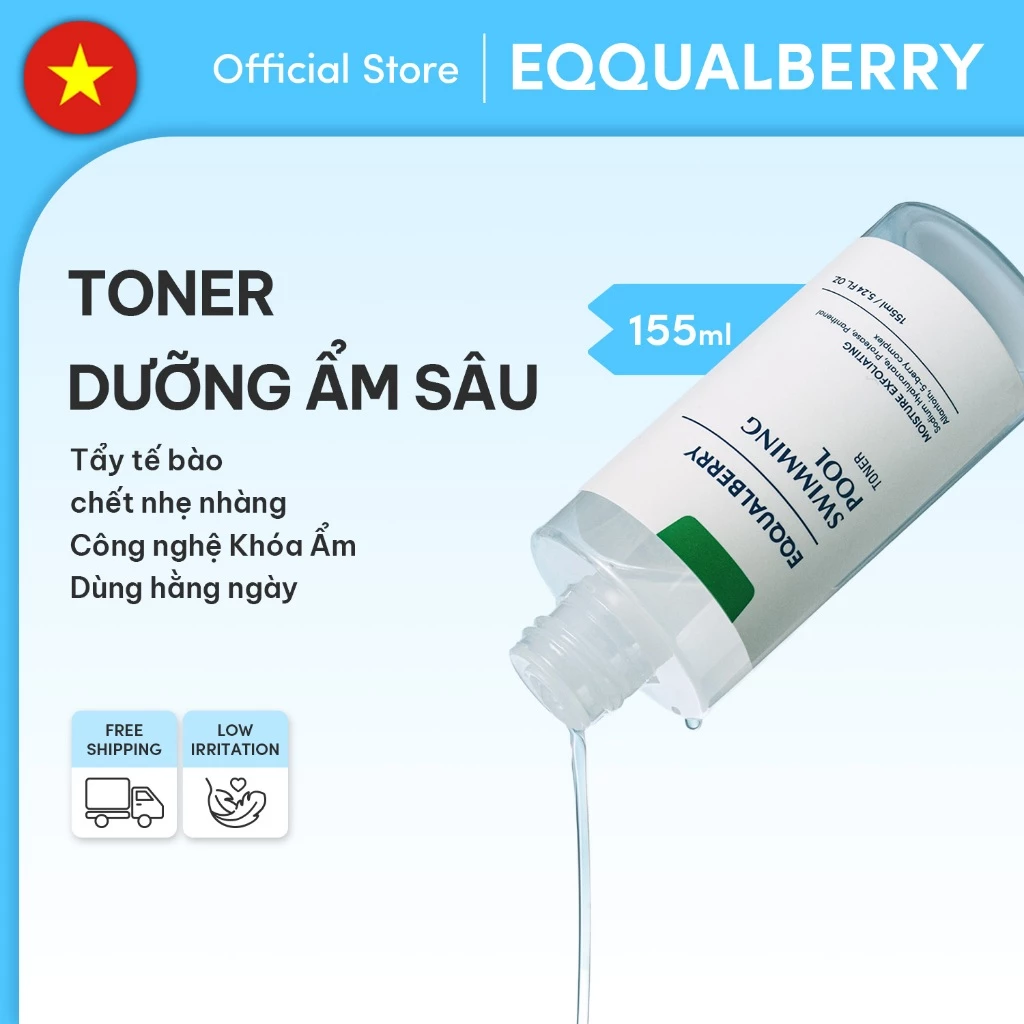 [EQQUALBERRY Official] Bể bơi Mực mặt hàng ngày lặn vào dưỡng ẩm Làm dịu da để kiểm soát lỗ chân lông mặt Tẩy tế bào chết nhẹ cho mọi loại da 155ml