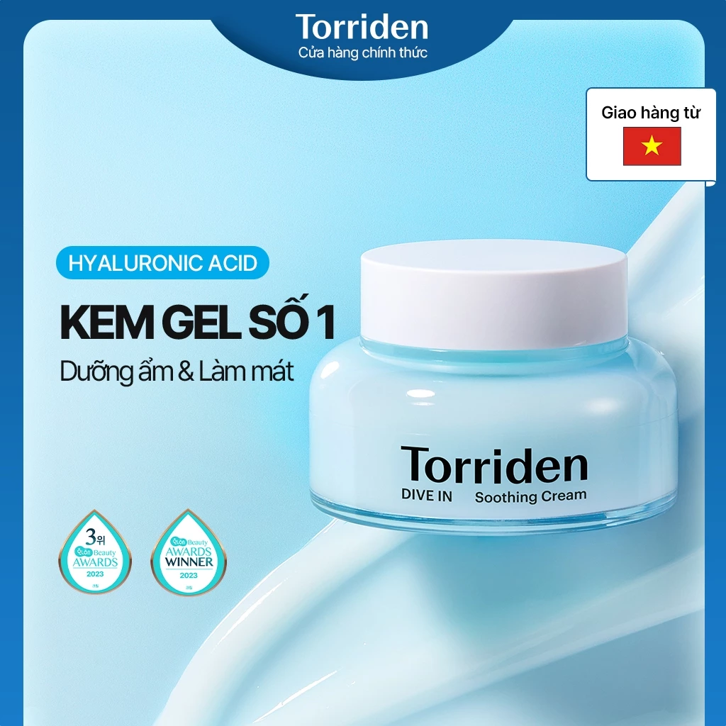 [Torriden Chính hãng] Kem dưỡng làm dịu da DIVE IN chứa Hyaluronic Acid, 100ml, Soothing Cream