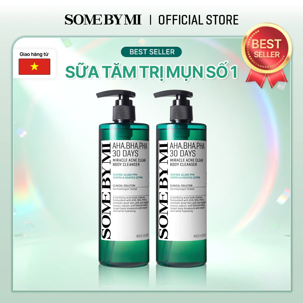 [1+1] SOMEBYMI Sữa tắm giảm mụn AHA-BHA-PHA 30 Days Miracle Acne Clear Body Cleanser (400g X 2ea)