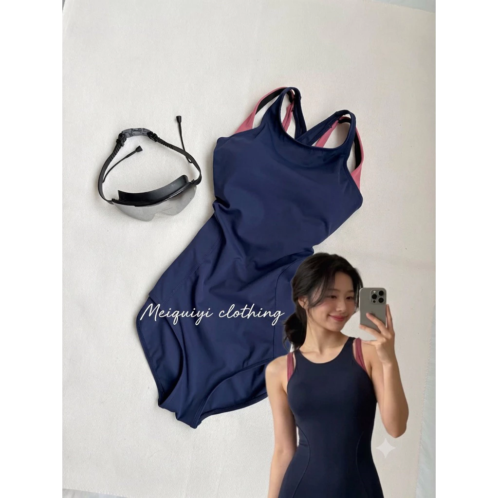 𝓜𝓮𝓲𝓺𝓾𝓲𝔂𝓲 🥝Bodysuit xanh phối hồng cá tính cho nữ phù hợp đi biển, đi bơi