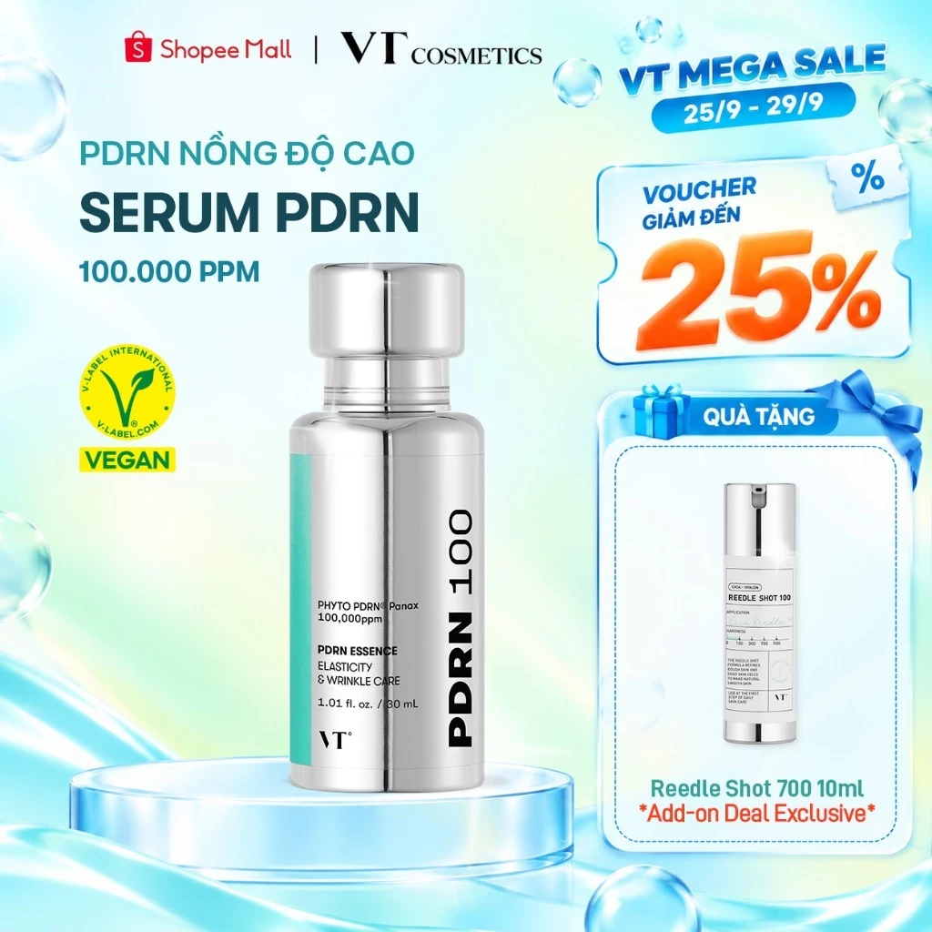 [KOL] PDRN Essence 100 Serum 30ml Vegan PDRN Thực Vật 100,000ppm Giảm Nếp Nhăn Dưỡng Ẩm Sáng Da Chiết Xuất Sơn Sâm