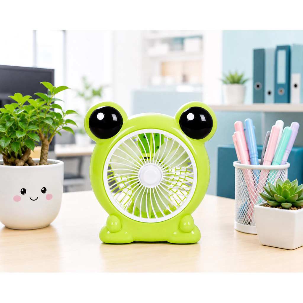Quạt Điện Để Bàn Hình Thú Dễ Thương 2 Tốc Độ Gió Cắm Điện Có Hộp kích thước 28x29x14cm