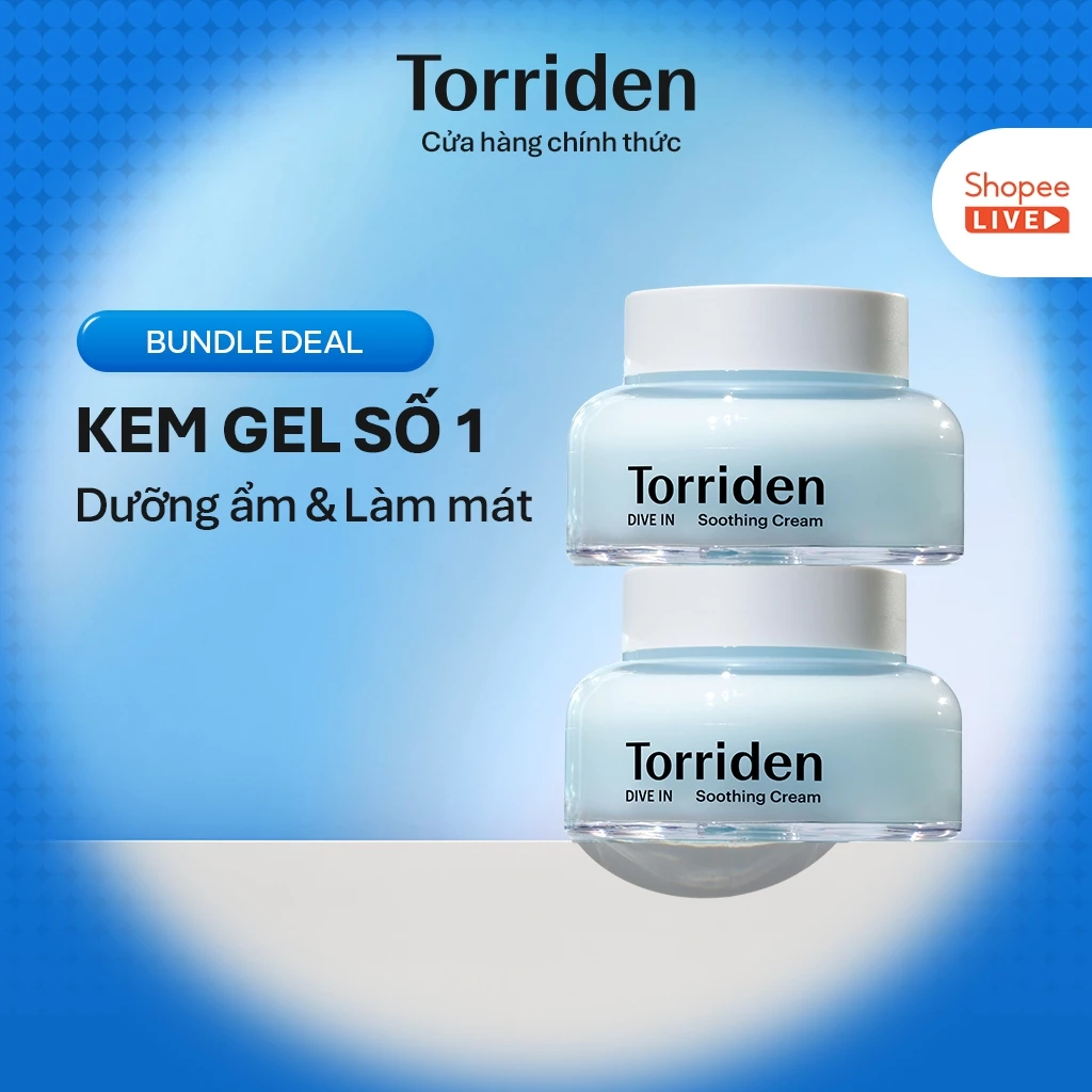 [ Torriden Live ] [Combo] Kem dưỡng làm dịu da DIVE IN chứa Hyaluronic Acid, 100ml+100ml (jar), Soothing Cream