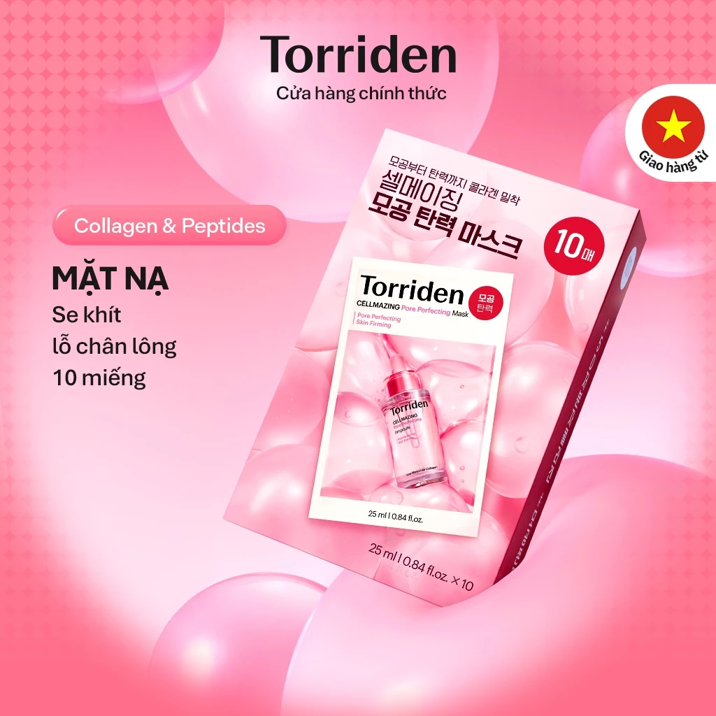 [Torriden Chính hãng] Mặt nạ se khít lỗ chân lông CELLMAZING chứa PDRN, 10 miếng, Mask