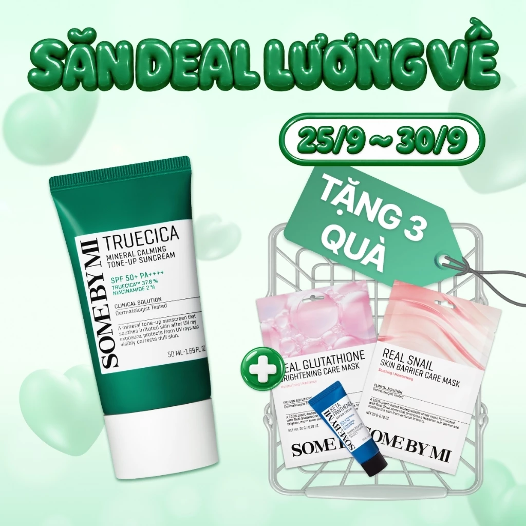 [SOMEBYMI] Kem Chống Nắng Nâng Tone, Làm Dịu Da Truecica Mineral Calming Tone Up Sun Cream SPF50+ PA++++ 50ml