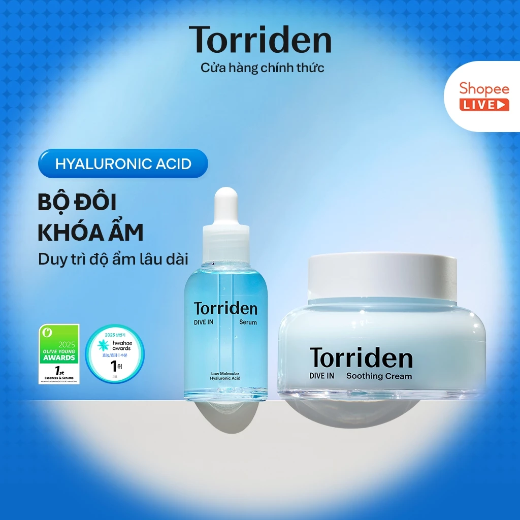 [ Torriden Live ] [SET] Serum và kem dưỡng làm dịu da DIVE IN, 50ml+100ml