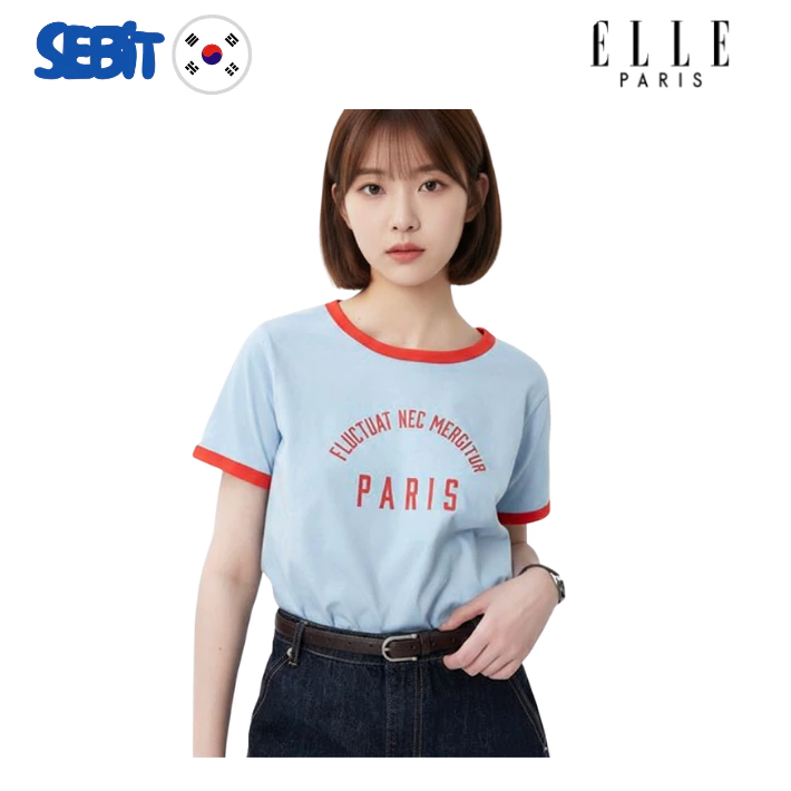 【Hàng Hàn Quốc】Áo thun ELLE phong cách Hàn | Cotton thoáng mát | Thời trang hằng ngày