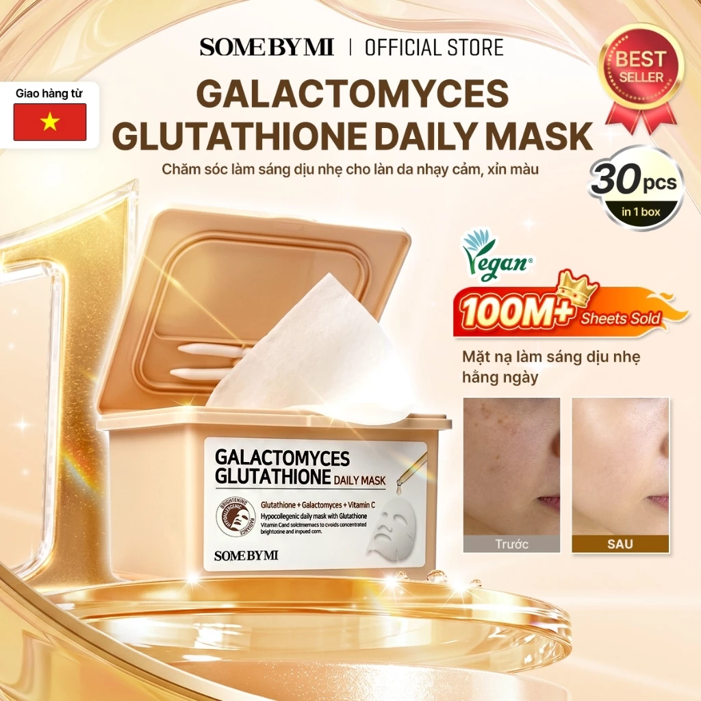 [SOMEBYMI] Mặt nạ dưỡng trắng Galactomyces Glutathione Daily Mask 30 miếng