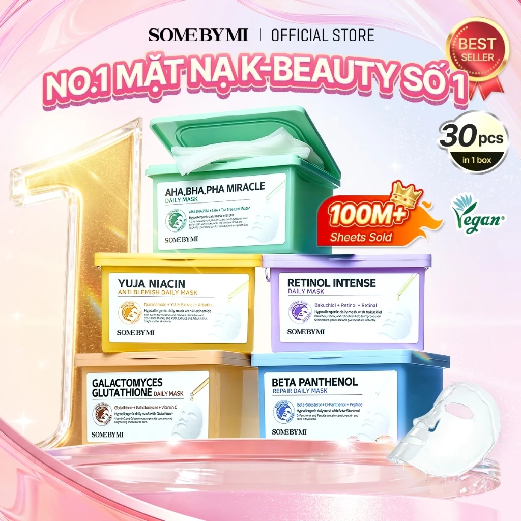 SOME BY MI DAILY MASK 30 MIẾNG (Miracle/Retinol/Beta/Yuja/Glutathione)