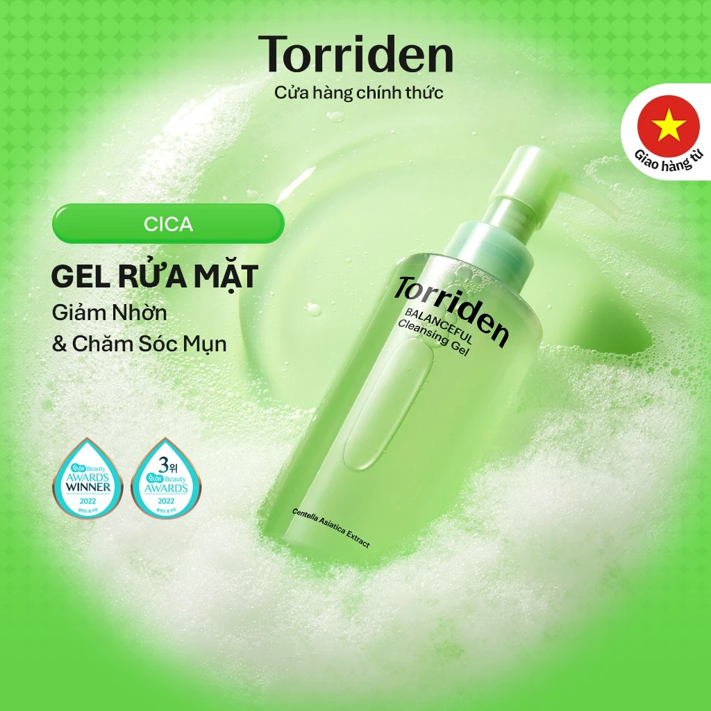 [Torriden Chính hãng] Gel làm sạch da BALANCEFUL CICA, 200ml, Cleansing Gel