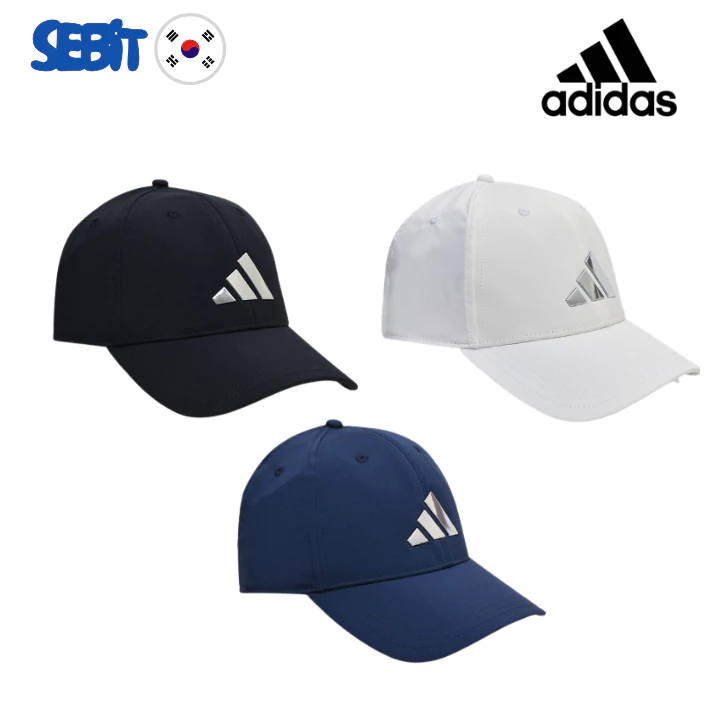 [Adidas] Mũ Lưỡi Trai Logo Kim Loại Dây Chỉnh Sau Màu Đen Navy Trắng