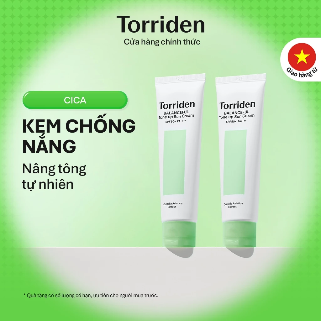 [Torriden Chính hãng] [SET] Kem chống nắng nâng tone BALANCEFUL CICA, 60ml+60ml