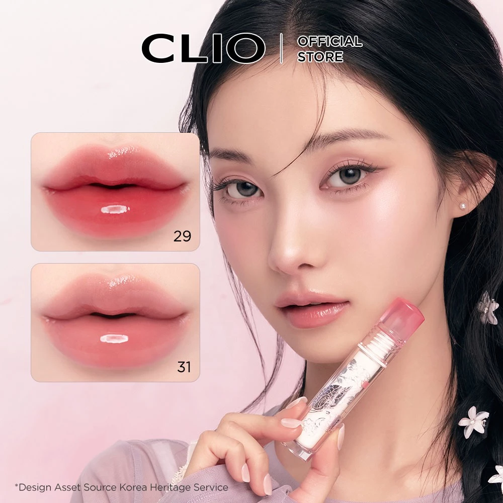 CLIO [CIO]❤️ Crystal Glam Tint 3.4g | Son bóng nước, tông màu môi phát sáng, tông màu ngâm mật ong