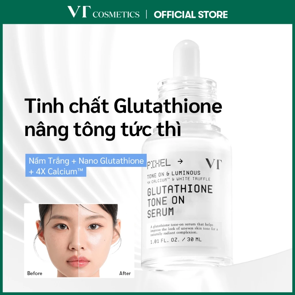 [VT] Serum Niacinamide Dưỡng Sáng 30ml Glutathione Tone-On – Nâng Tone Tự Nhiên, Đều Màu Da [Flagship chính thức]
