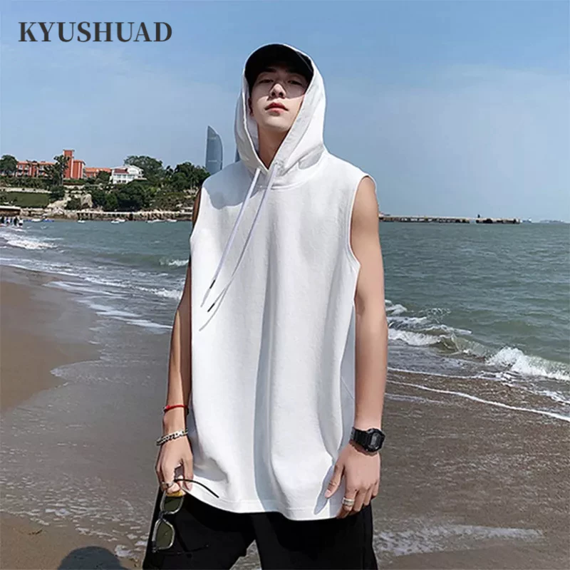 Áo Hoodie Sát Nách Dáng Rộng Phong Cách Hip Hop Cá Tính Cho Nam