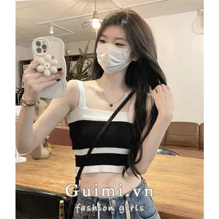 NZN Áo hai dây được mặc trên áo crop top không tay