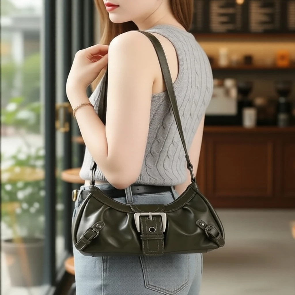 Ví đeo vai phong cách Cloud nữ, bên trong rộng rãi đựng điện thoại, tiền mặt & nước, kiểu vintage Y2K 2 trong 1 xách tay & đeo chéo