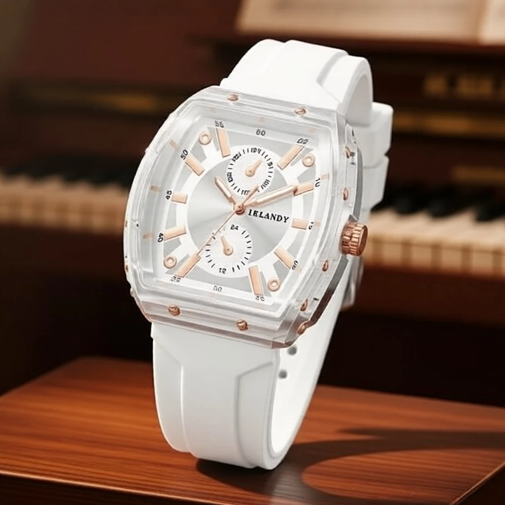 Đồng hồ nam quartz dây silicone phong cách sang trọng tối giản, phù hợp làm quà tặng dịp du lịch và lễ hội