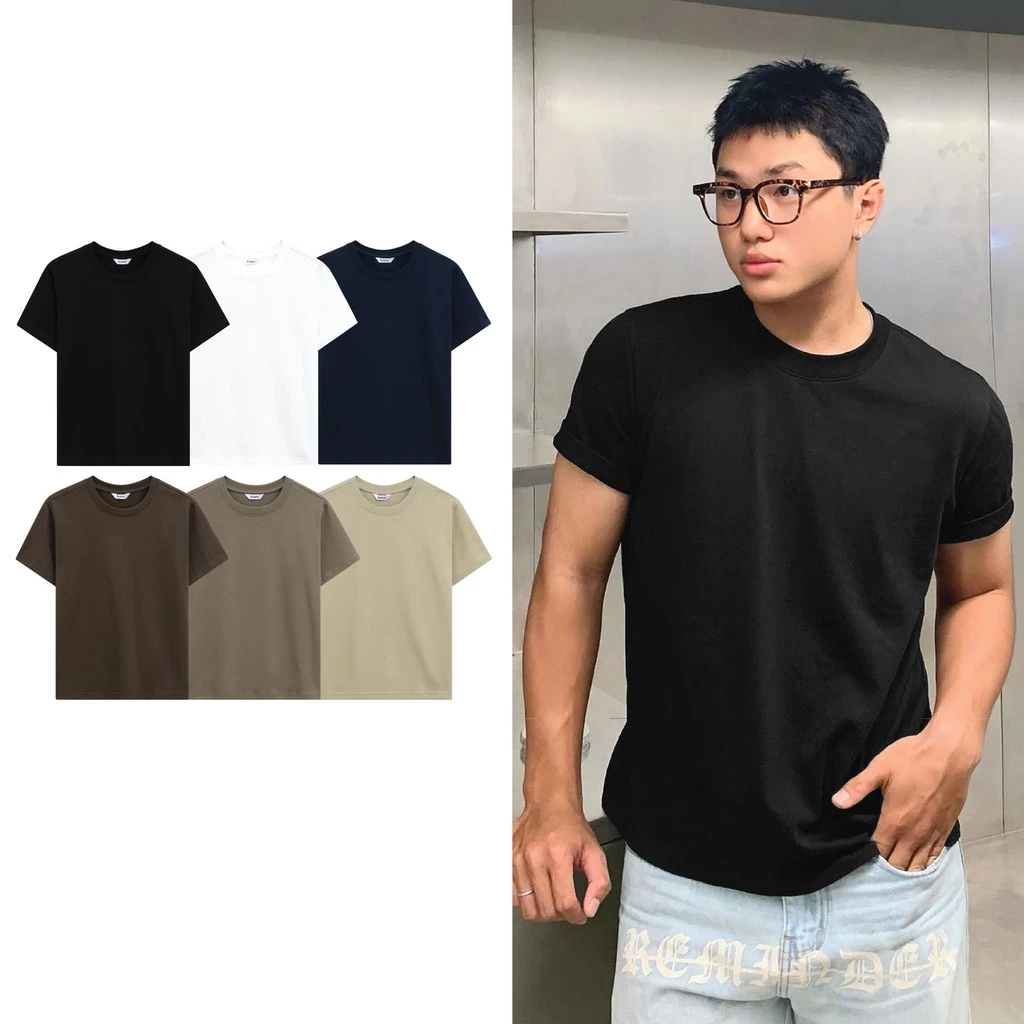 [HÀNG MỚI] Áo Thun Trơn Unisex Premium Cotton 260gsm ÉLENTS [Régulier] ESST097